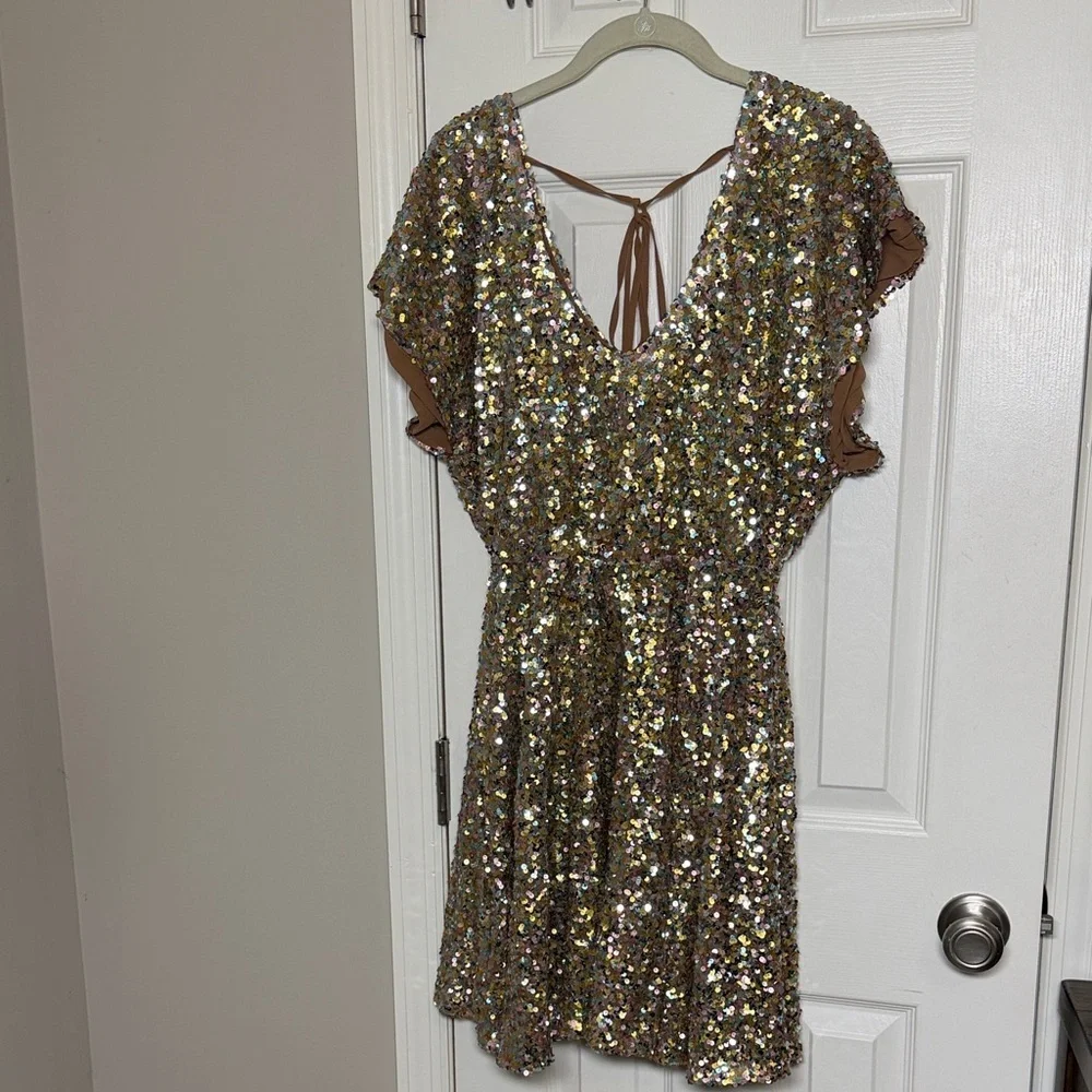 Relish sequin dress in golden M - Picture 3 of 16
